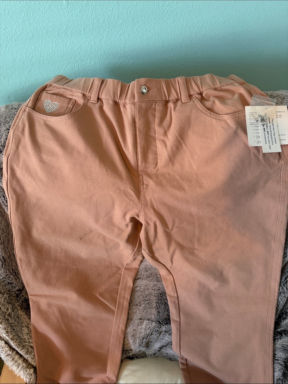 Quacker Factory Dream Jeannes Straight-Leg Pants in Dusty Peach